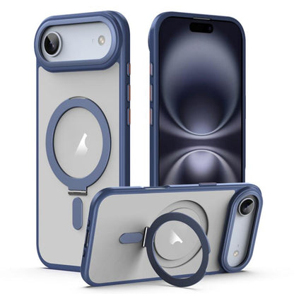 Airbag MagSafe Shockproof Frosted Phone Case with Fold Holder, For iPhone 18 Pro / 17 Pro, For iPhone 16e / 17e, For iPhone 18 Pro Max / 17 Pro Max, For iPhone 17, For iPhone Air
