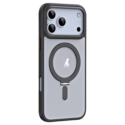 Airbag MagSafe Shockproof Frosted Phone Case with Fold Holder, For iPhone 18 Pro / 17 Pro, For iPhone 16e / 17e, For iPhone 18 Pro Max / 17 Pro Max, For iPhone 17, For iPhone Air