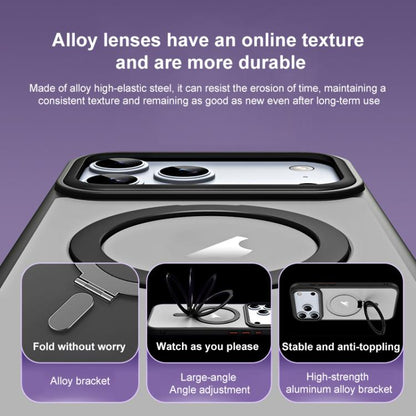 Airbag MagSafe Shockproof Frosted Phone Case with Fold Holder, For iPhone 18 Pro / 17 Pro, For iPhone 16e / 17e, For iPhone 18 Pro Max / 17 Pro Max, For iPhone 17, For iPhone Air