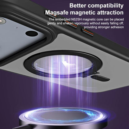 Airbag MagSafe Shockproof Frosted Phone Case with Fold Holder, For iPhone 18 Pro / 17 Pro, For iPhone 16e / 17e, For iPhone 18 Pro Max / 17 Pro Max, For iPhone 17, For iPhone Air