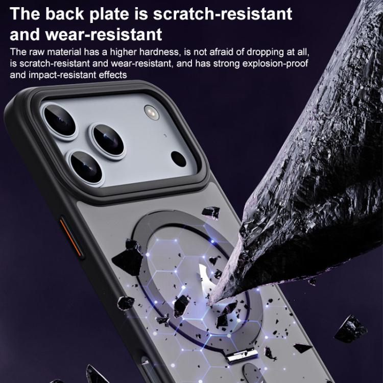 Airbag MagSafe Shockproof Frosted Phone Case with Fold Holder, For iPhone 18 Pro / 17 Pro, For iPhone 16e / 17e, For iPhone 18 Pro Max / 17 Pro Max, For iPhone 17, For iPhone Air