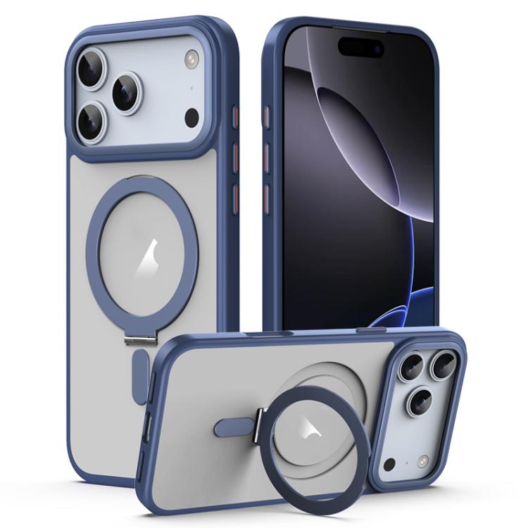 Airbag MagSafe Shockproof Frosted Phone Case with Fold Holder, For iPhone 18 Pro / 17 Pro, For iPhone 16e / 17e, For iPhone 18 Pro Max / 17 Pro Max, For iPhone 17, For iPhone Air