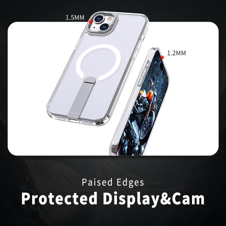 Star Shine Series TPU + PC MagSafe Phone Case with Fold Holder, For iPhone 15, For iPhone 14 Plus, For iPhone 14, For iPhone 14 Pro