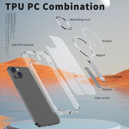 Star Shine Series TPU + PC MagSafe Phone Case with Fold Holder, For iPhone 15, For iPhone 14 Plus, For iPhone 14, For iPhone 14 Pro