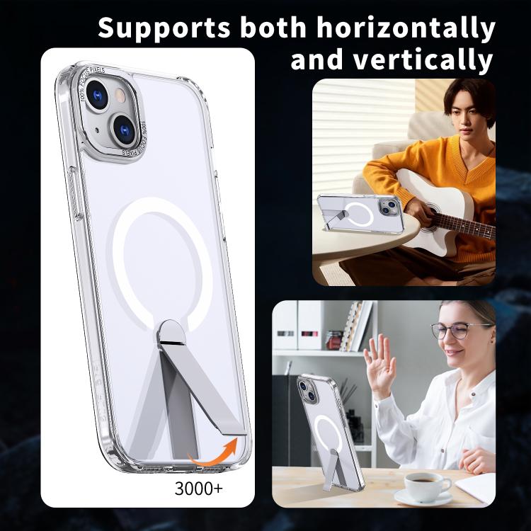 Star Shine Series TPU + PC MagSafe Phone Case with Fold Holder, For iPhone 15, For iPhone 14 Plus, For iPhone 14, For iPhone 14 Pro