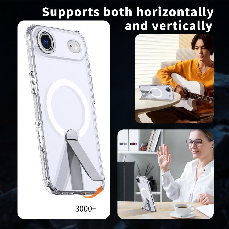 Star Shine Series TPU + PC MagSafe Phone Case with Fold Holder, For iPhone 17 Air, For iPhone 16 Pro Max, For iPhone 16 Pro, For iPhone 16 Plus