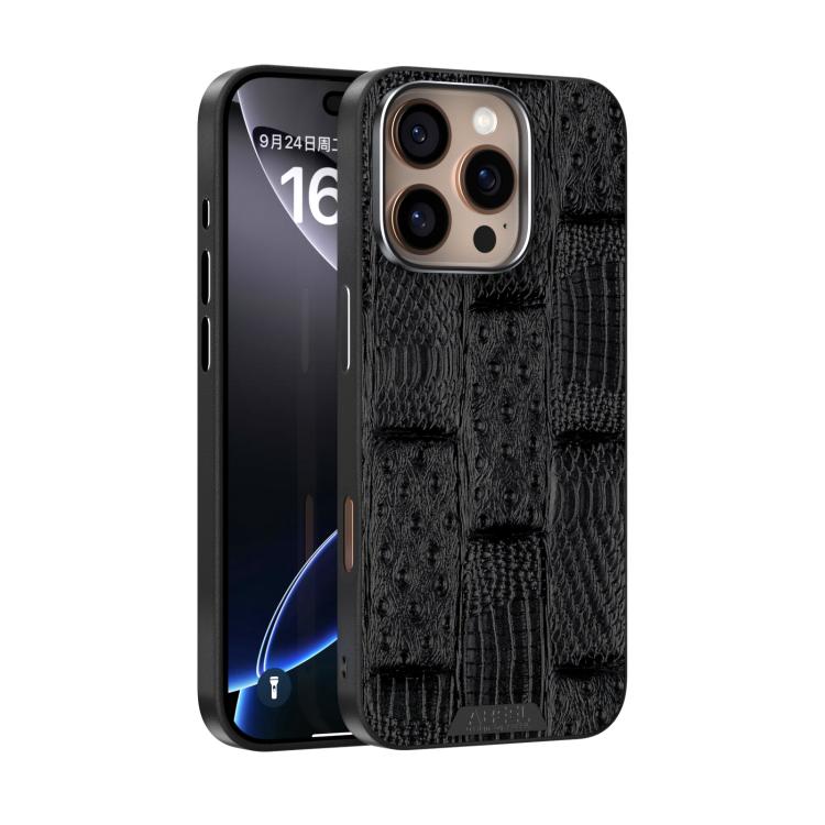 ABEEL Beast Pattern 6D Micro-Embossed MagSafe Genuine Leather Phone Case, For iPhone 16 Pro, For iPhone 16 Plus, For iPhone 16, For iPhone 15 Pro Max, For iPhone 15 Pro, For iPhone 15 Plus