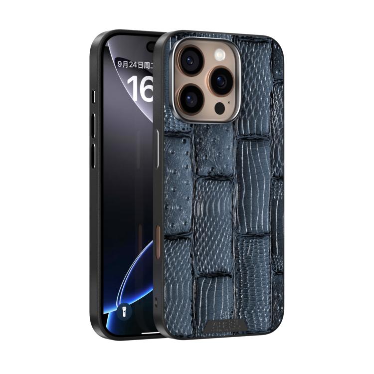ABEEL Beast Pattern 6D Micro-Embossed MagSafe Genuine Leather Phone Case, For iPhone 16 Pro, For iPhone 16 Plus, For iPhone 16, For iPhone 15 Pro Max, For iPhone 15 Pro, For iPhone 15 Plus