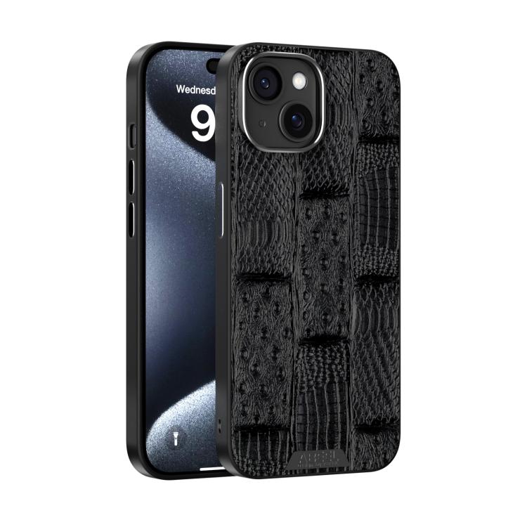 ABEEL Beast Pattern 6D Micro-Embossed MagSafe Genuine Leather Phone Case, For iPhone 16 Pro, For iPhone 16 Plus, For iPhone 16, For iPhone 15 Pro Max, For iPhone 15 Pro, For iPhone 15 Plus