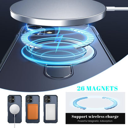 Skin Feel Magnetic Holder MagSafe Phone Case, For iPhone 16, For iPhone 15 Pro Max, For iPhone 15 Pro, For iPhone 15 Plus / 14 Plus