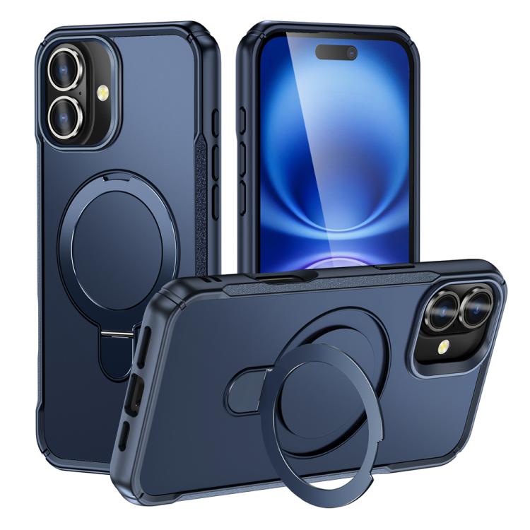 Skin Feel Magnetic Holder MagSafe Phone Case, For iPhone 17e / 16e, For iPhone 16 Pro Max, For iPhone 16 Pro, For iPhone 16 Plus