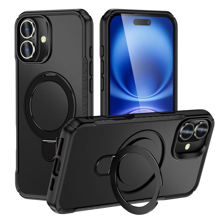 Skin Feel Magnetic Holder MagSafe Phone Case, For iPhone 17e / 16e, For iPhone 16 Pro Max, For iPhone 16 Pro, For iPhone 16 Plus