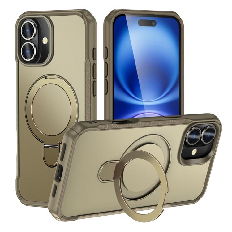 Skin Feel Magnetic Holder MagSafe Phone Case, For iPhone 17e / 16e, For iPhone 16 Pro Max, For iPhone 16 Pro, For iPhone 16 Plus