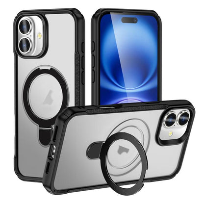 Skin Feel Magnetic Holder MagSafe Phone Case, For iPhone 17e / 16e, For iPhone 16 Pro Max, For iPhone 16 Pro, For iPhone 16 Plus