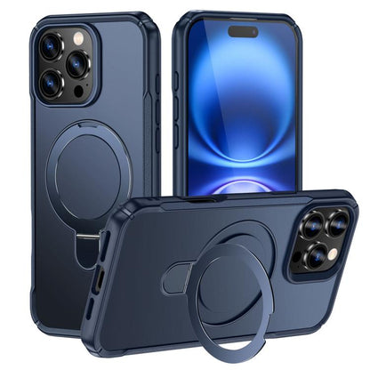 Skin Feel Magnetic Holder MagSafe Phone Case, For iPhone 17e / 16e, For iPhone 16 Pro Max, For iPhone 16 Pro, For iPhone 16 Plus