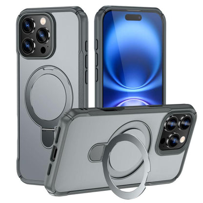 Skin Feel Magnetic Holder MagSafe Phone Case, For iPhone 17e / 16e, For iPhone 16 Pro Max, For iPhone 16 Pro, For iPhone 16 Plus