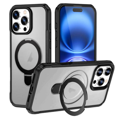 Skin Feel Magnetic Holder MagSafe Phone Case, For iPhone 17e / 16e, For iPhone 16 Pro Max, For iPhone 16 Pro, For iPhone 16 Plus