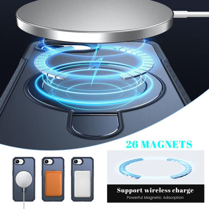 Skin Feel Magnetic Holder MagSafe Phone Case, For iPhone 17e / 16e, For iPhone 16 Pro Max, For iPhone 16 Pro, For iPhone 16 Plus