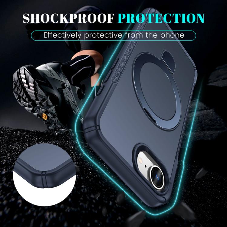 Skin Feel Magnetic Holder MagSafe Phone Case, For iPhone 17e / 16e, For iPhone 16 Pro Max, For iPhone 16 Pro, For iPhone 16 Plus