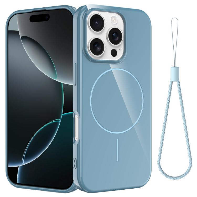 Glossy TPU Shockproof MagSafe Phone Case with Lanyard, For iPhone 17e / 16e, For iPhone 17 Pro Max, For iPhone 17 Pro, For iPhone 17, For iPhone Air, For iPhone 16 Pro Max