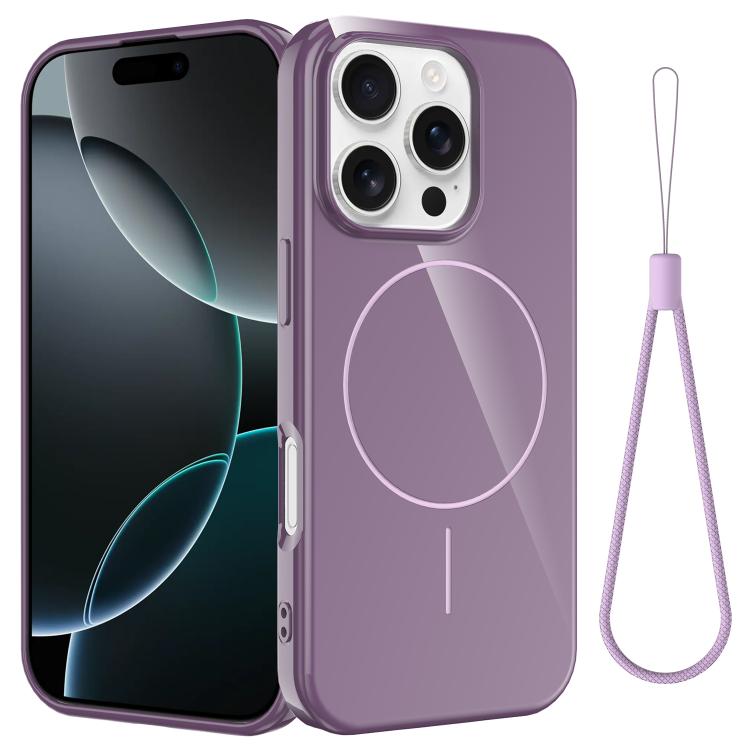 Glossy TPU Shockproof MagSafe Phone Case with Lanyard, For iPhone 17e / 16e, For iPhone 17 Pro Max, For iPhone 17 Pro, For iPhone 17, For iPhone Air, For iPhone 16 Pro Max