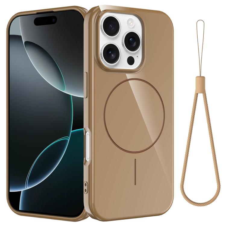 Glossy TPU Shockproof MagSafe Phone Case with Lanyard, For iPhone 17e / 16e, For iPhone 17 Pro Max, For iPhone 17 Pro, For iPhone 17, For iPhone Air, For iPhone 16 Pro Max