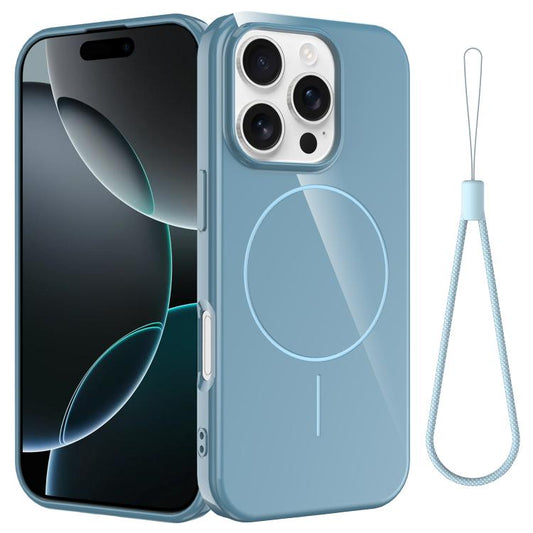 Glossy TPU Shockproof MagSafe Phone Case with Lanyard, For iPhone 16 Pro, For iPhone 16 Plus, For iPhone 16, For iPhone 15 Pro Max, For iPhone 15 Pro, For iPhone 15 Plus