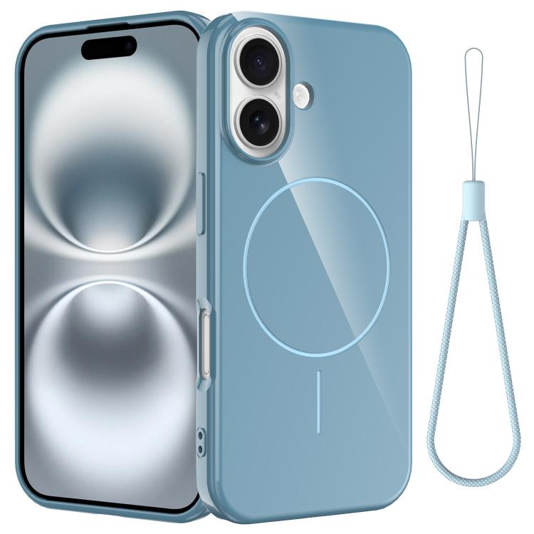 Glossy TPU Shockproof MagSafe Phone Case with Lanyard, For iPhone 16 Pro, For iPhone 16 Plus, For iPhone 16, For iPhone 15 Pro Max, For iPhone 15 Pro, For iPhone 15 Plus