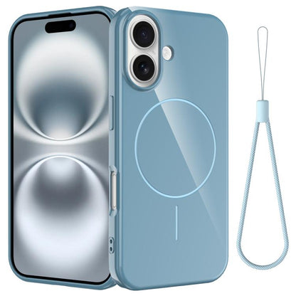 Glossy TPU Shockproof MagSafe Phone Case with Lanyard, For iPhone 16 Pro, For iPhone 16 Plus, For iPhone 16, For iPhone 15 Pro Max, For iPhone 15 Pro, For iPhone 15 Plus