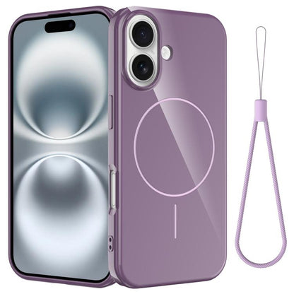 Glossy TPU Shockproof MagSafe Phone Case with Lanyard, For iPhone 16 Pro, For iPhone 16 Plus, For iPhone 16, For iPhone 15 Pro Max, For iPhone 15 Pro, For iPhone 15 Plus