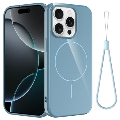 Glossy TPU Shockproof MagSafe Phone Case with Lanyard, For iPhone 16 Pro, For iPhone 16 Plus, For iPhone 16, For iPhone 15 Pro Max, For iPhone 15 Pro, For iPhone 15 Plus