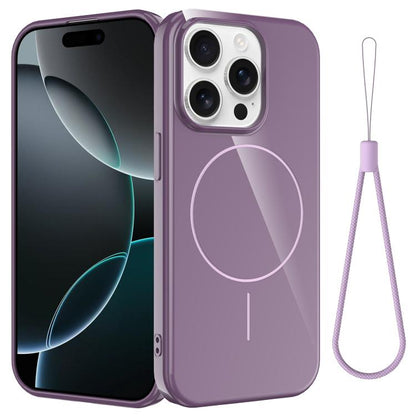 Glossy TPU Shockproof MagSafe Phone Case with Lanyard, For iPhone 16 Pro, For iPhone 16 Plus, For iPhone 16, For iPhone 15 Pro Max, For iPhone 15 Pro, For iPhone 15 Plus