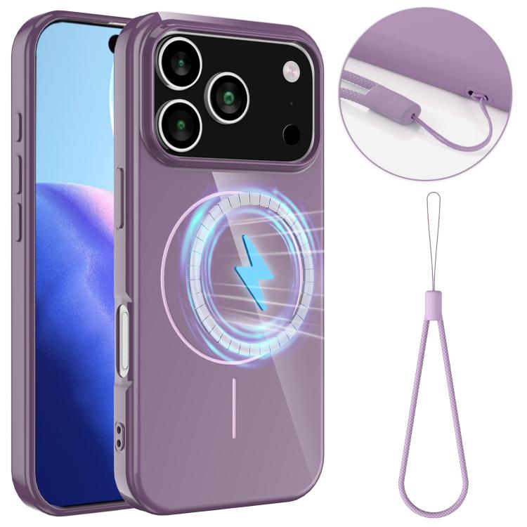 Glossy TPU Shockproof MagSafe Phone Case with Lanyard, For iPhone 17e / 16e, For iPhone 17 Pro Max, For iPhone 17 Pro, For iPhone 17, For iPhone Air, For iPhone 16 Pro Max