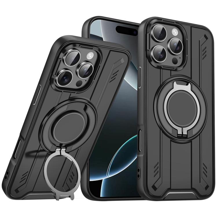 Rotating Ring Holder Magnetic MagSafe Phone Case, For iPhone 17e / 16e, For iPhone 16 Pro Max, For iPhone 16 Pro, For iPhone 16 Plus