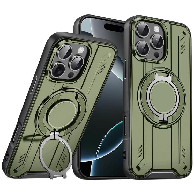 Rotating Ring Holder Magnetic MagSafe Phone Case, For iPhone 17e / 16e, For iPhone 16 Pro Max, For iPhone 16 Pro, For iPhone 16 Plus