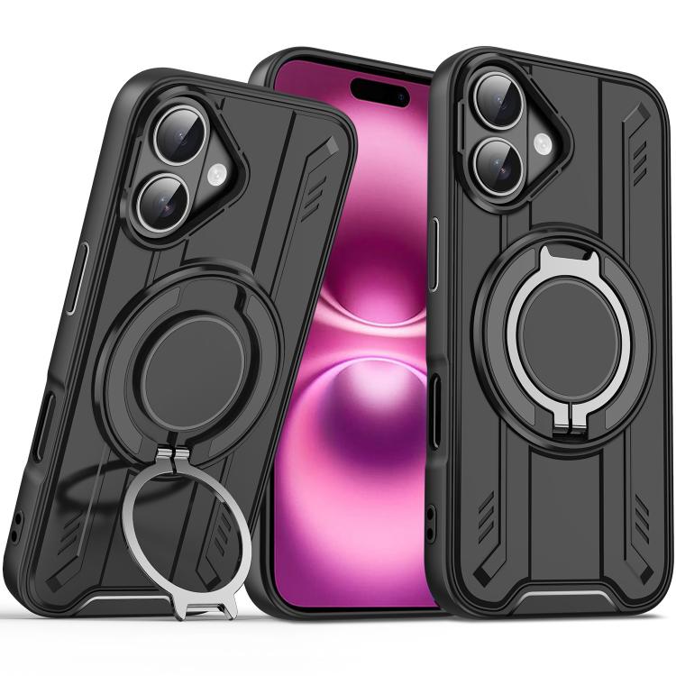 Rotating Ring Holder Magnetic MagSafe Phone Case, For iPhone 17e / 16e, For iPhone 16 Pro Max, For iPhone 16 Pro, For iPhone 16 Plus
