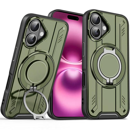 Rotating Ring Holder Magnetic MagSafe Phone Case, For iPhone 17e / 16e, For iPhone 16 Pro Max, For iPhone 16 Pro, For iPhone 16 Plus