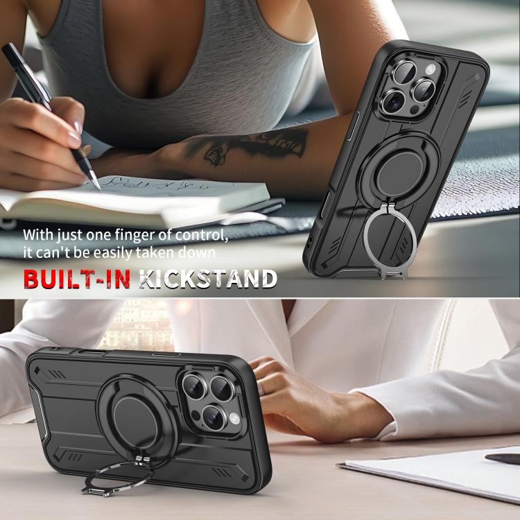 Rotating Ring Holder Magnetic MagSafe Phone Case, For iPhone 16, For iPhone 15 Pro Max, For iPhone 15 Pro, For iPhone 15 Plus