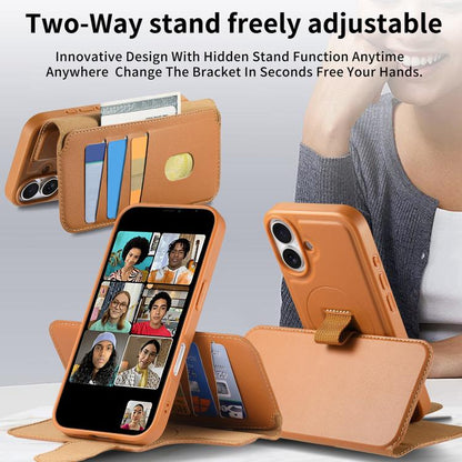 CaseNeo Finger Grip Strap MagSafe Leather Phone Case, For iPhone 16, For iPhone 15 Pro Max, For iPhone 15 Pro, For iPhone 15 Plus / 14 Plus