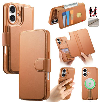 CaseNeo Finger Grip Strap MagSafe Leather Phone Case, For iPhone 16, For iPhone 15 Pro Max, For iPhone 15 Pro, For iPhone 15 Plus / 14 Plus