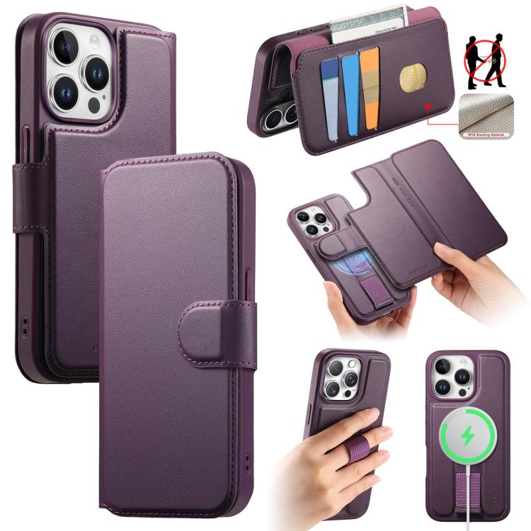 CaseNeo Finger Grip Strap MagSafe Leather Phone Case, For iPhone 16, For iPhone 15 Pro Max, For iPhone 15 Pro, For iPhone 15 Plus / 14 Plus