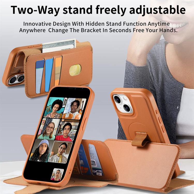 CaseNeo Finger Grip Strap MagSafe Leather Phone Case, For iPhone 15, For iPhone 14 / 13, For iPhone 14 Pro, For iPhone 14 Pro Max