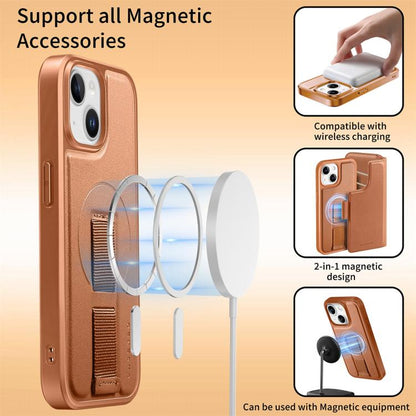 CaseNeo Finger Grip Strap MagSafe Leather Phone Case, For iPhone 15, For iPhone 14 / 13, For iPhone 14 Pro, For iPhone 14 Pro Max
