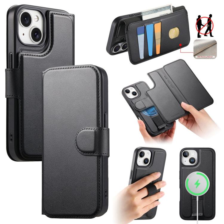 CaseNeo Finger Grip Strap MagSafe Leather Phone Case, For iPhone 15, For iPhone 14 / 13, For iPhone 14 Pro, For iPhone 14 Pro Max