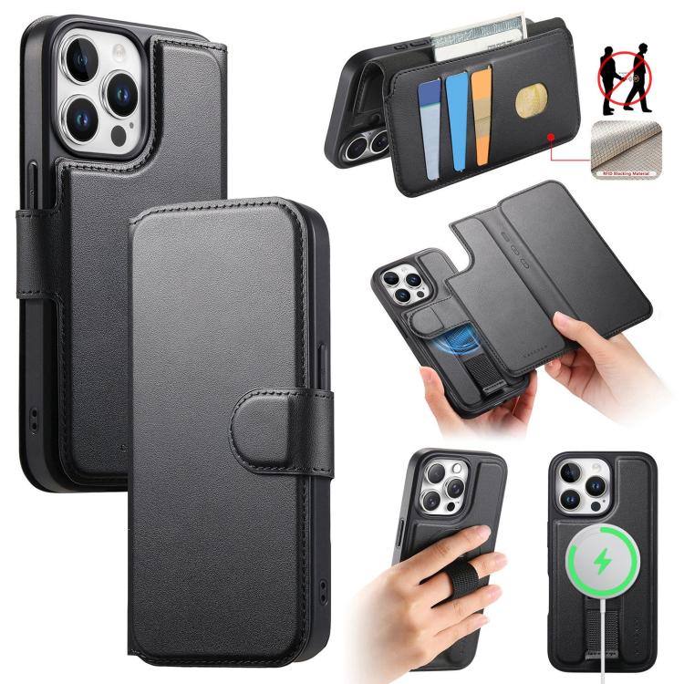 CaseNeo Finger Grip Strap MagSafe Leather Phone Case, For iPhone 15, For iPhone 14 / 13, For iPhone 14 Pro, For iPhone 14 Pro Max