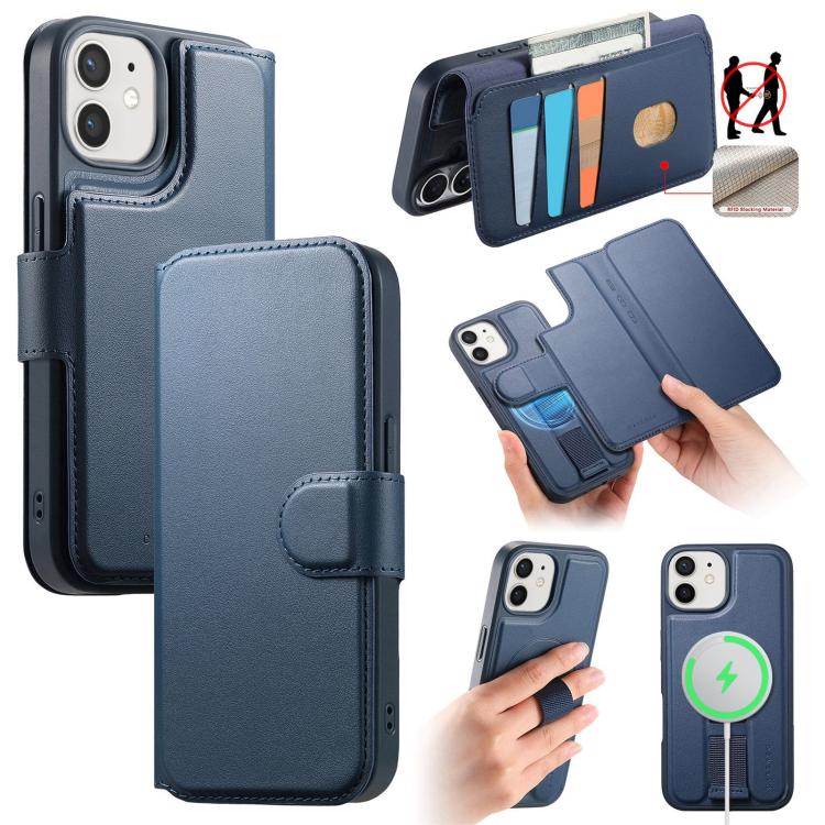 CaseNeo Finger Grip Strap MagSafe Leather Phone Case