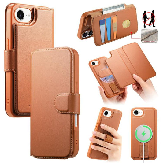 CaseNeo Finger Grip Strap MagSafe Leather Phone Case, For iPhone 17e / 16e, For iPhone 17 Pro Max, For iPhone 17 Pro, For iPhone 17
