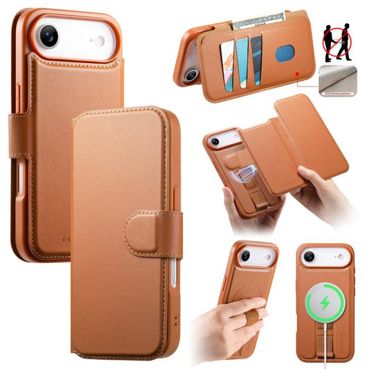 CaseNeo Finger Grip Strap MagSafe Leather Phone Case, For iPhone Air, For iPhone 16 Pro Max, For iPhone 16 Pro, For iPhone 16 Plus