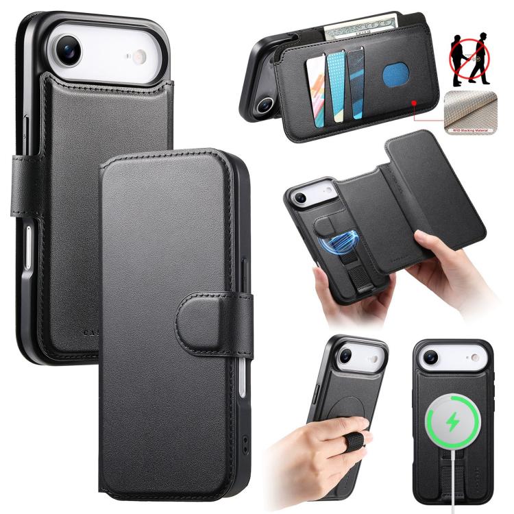 CaseNeo Finger Grip Strap MagSafe Leather Phone Case, For iPhone Air, For iPhone 16 Pro Max, For iPhone 16 Pro, For iPhone 16 Plus