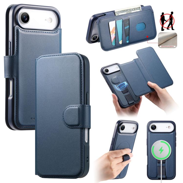 CaseNeo Finger Grip Strap MagSafe Leather Phone Case, For iPhone Air, For iPhone 16 Pro Max, For iPhone 16 Pro, For iPhone 16 Plus
